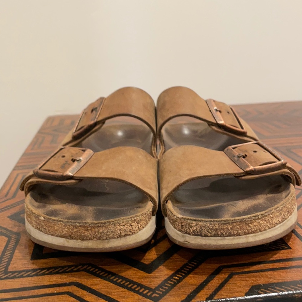 Birkenstock tan leather sandals size 37